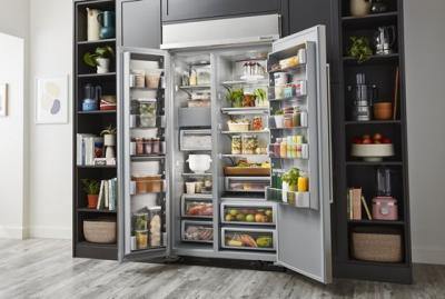 48" KitchenAid 30 Cu. Ft. Side By Side Built In Refrigerator - KBSN708MPA