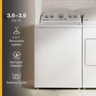 28" Whirlpool 4.4 - 4.5 Cu. Ft.  Top Load Washer with Removable Agitator - WTW4957PW