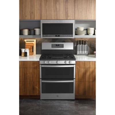 30" GE Profile Free-Standing Gas Double Oven Range in Fingerprint Resistant Stainless Steel - PCGB965YPFS