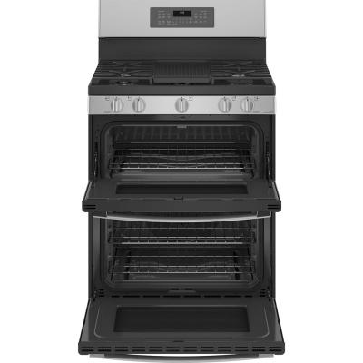30" GE Profile Free-Standing Gas Double Oven Range in Fingerprint Resistant Stainless Steel - PCGB965YPFS