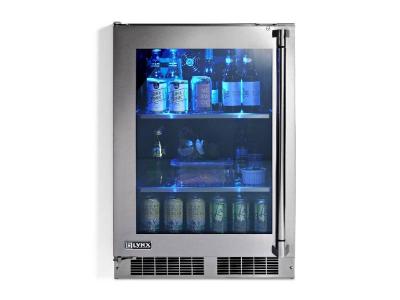 24" Lynx Outdoor Refrigerator With Left Hinge Glass Door - LN24REFGL