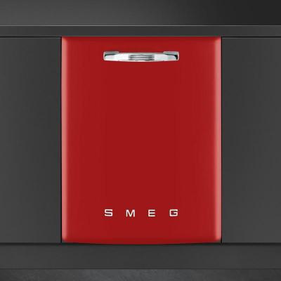 24" SMEG 50's Style Under Counter Built-in Dishwasher in Red - STU2FABRD2