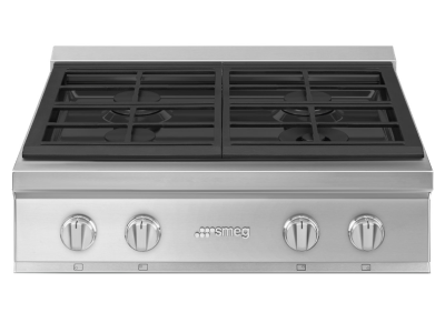 30" SMEG Gas Cooktop with 4 Sealed Burner in Stainless Steel - RTU304GX