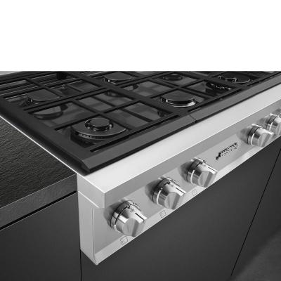 36" SMEG Gas Cooktop with 6 Sealed Burner in Stainless Steel - RTU366GX