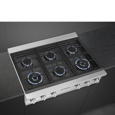 36" SMEG Gas Cooktop with 6 Sealed Burner in Stainless Steel - RTU366GX