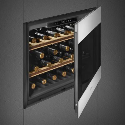 24" SMEG Classic Right Hinge Built-in Wine Cooler in Stainless Steel - CVIU321X1