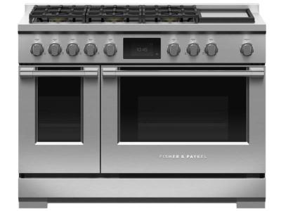 48" Fisher & Paykel Dual Fuel Range 6 Burners with Griddle - RDV3-486GD-L