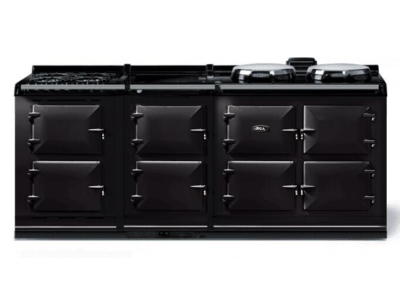 83" AGA CLASSIC eR7 210 with Hotcupboard Freestanding Dual Fuel Range - AER7783WGLPBLK