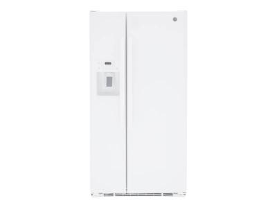36" GE 23.2 Cu. Ft. Side-By-Side Refrigerator in White - GSS23GGPWW