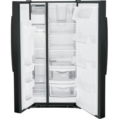 36" GE 23.2 Cu. Ft. Side-By-Side Refrigerator in Black - GSS23GGPBB