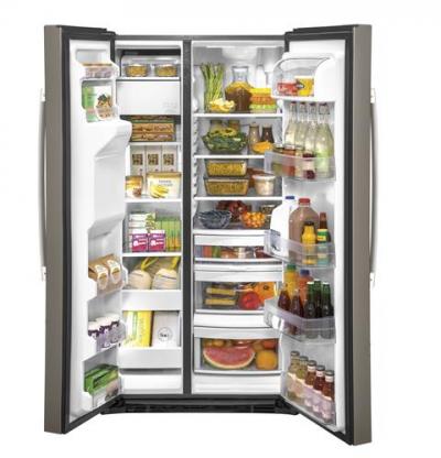 36" GE 25.1 Cu. Ft. Side-By-Side Refrigerator - GSS25IMNES