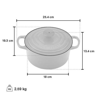 Le Creuset Enamelled Cast Iron 1.8 L Capacity Round Dutch Oven - CA-21177018090041