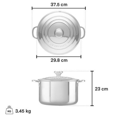 Le Creuset Stainless Steel 10.2 L Capacity Stockpot - CA-54128028001191