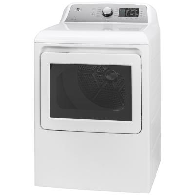 27" GE 7.4 Cu. Ft. Capacity Electric Dryer With Sanitize Cycle in White - GTD72EBMNWS