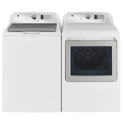 27" GE 7.4 Cu. Ft. Capacity Top Load Gas Dryer With SaniFresh Cycle In White  - GTD65GBMRWS
