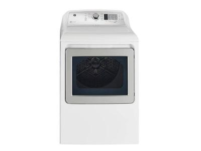 27" GE 7.4 Cu. Ft. Capacity Top Load Electric Dryer with SaniFresh Cycle in White - GTD65EBMRWS