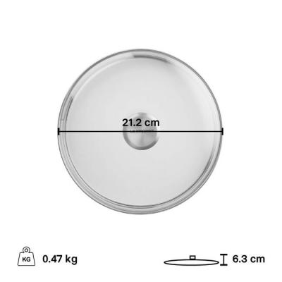 Le Creuset 8" Glass Lid With Stainless Steel Knob - CA-51150020001261
