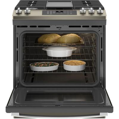 30" GE 5.6 Cu. Ft. Slide In Gas Range With Convection - JCGS760EPES