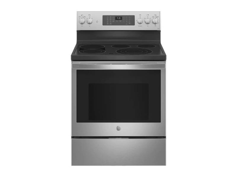 GE Profile 30 in. 5.3 cu. ft. Smart Air Fry Convection Oven Slide-In  Electric Range with 5 Smoothtop Burners - Stainless Steel