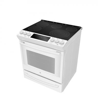 30" GE Profile 5.3 Cu. Ft. Slide In Front Control Electric Self-Cleaning Range - PCS940DMWW