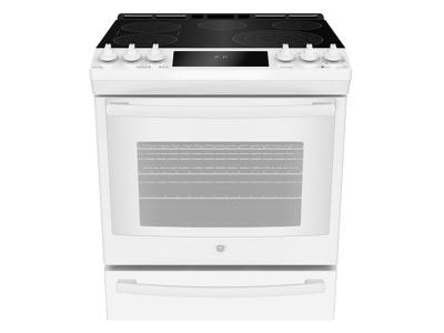 30" GE Profile 5.3 Cu. Ft. Slide In Front Control Electric Self-Cleaning Range - PCS940DMWW