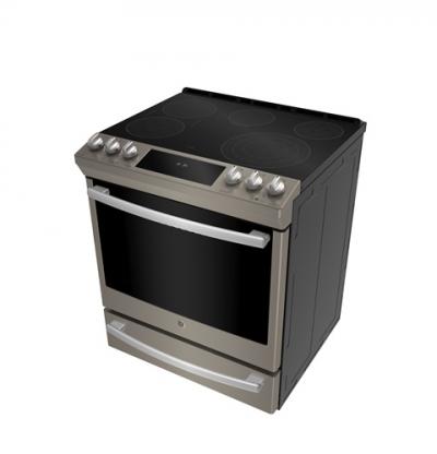 30" GE Profile 5.3 Cu. Ft. Slide In Front Control Electric  Self-Cleaning Range - PCS940EMES