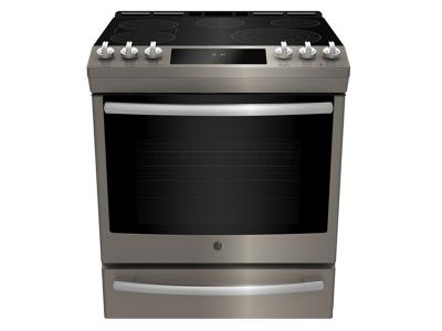 30" GE Profile 5.3 Cu. Ft. Slide In Front Control Electric  Self-Cleaning Range - PCS940EMES