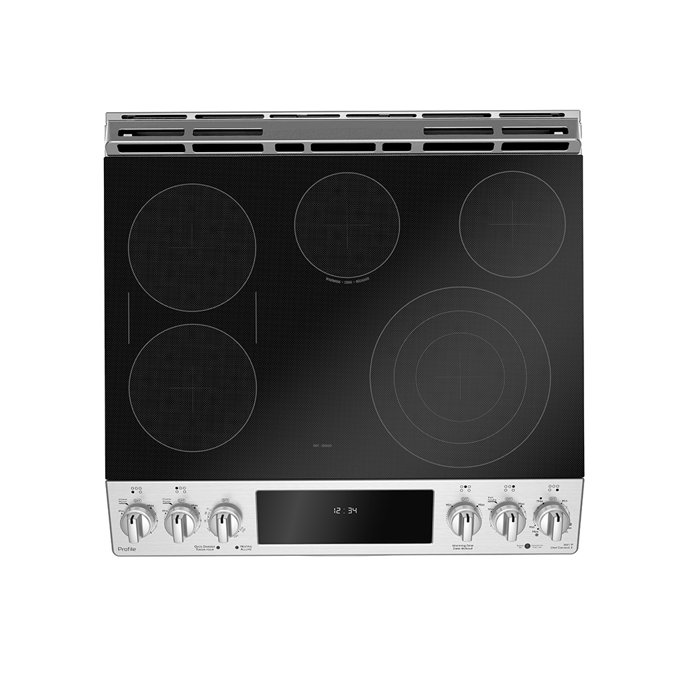 GE Profile PCS940YMFS 30 5.3 Cu. Ft. Slide In Electric Range With W