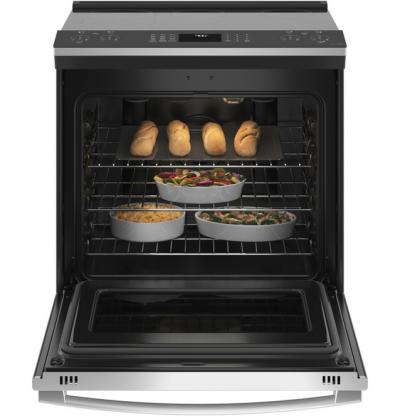 30" GE Profile 5.3 Cu. Ft. Smart Slide-In Electric Convection Fingerprint Resistant Range - PSS93YPFS