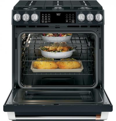 30'' Café Slide-In Front Control Dual-Fuel Convection Range With Warming Drawer - CC2S900P3MD1