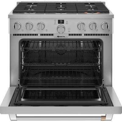 36" Café 5.7 Cu. Ft. Smart Dual Fuel Commercial-Style Range With 6 Sealed Burners In Stainless Steel - C2Y366P2TS1