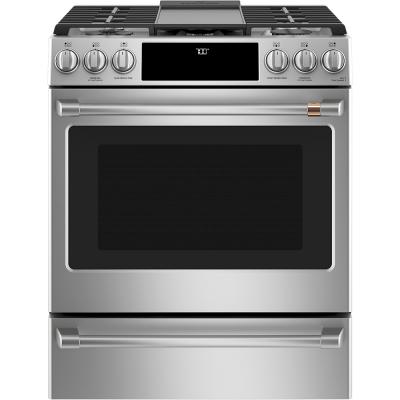 30" Café 5.6 Cu. Ft. Slide-In Front Control Gas Oven With Convection Range - CCGS700P2MS1