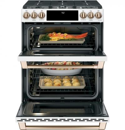 30" Café 6.7 Cu. Ft. Slide-In Front Control Gas Double Oven With Convection Range - CCGS750P4MW2