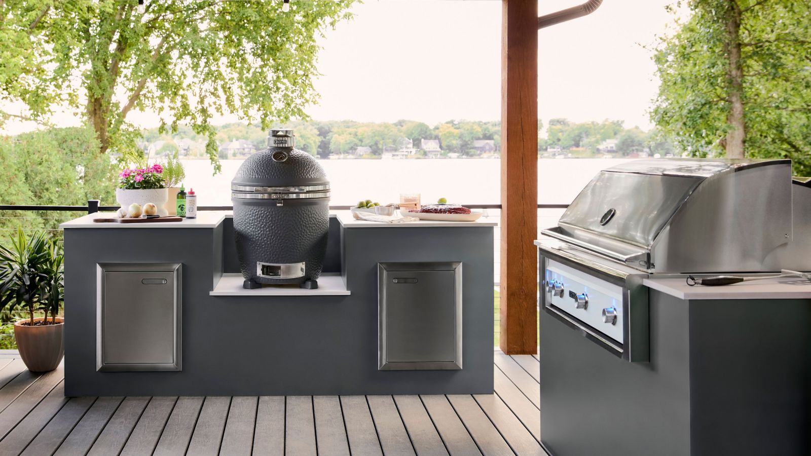 18" Lynx Kamado Ceramic Charcoal Grill With Rotisserie - LCGRMG
