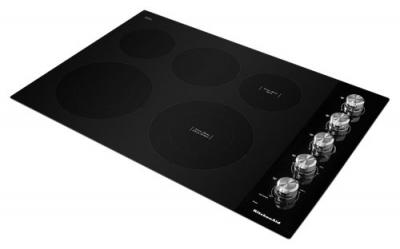 30" KitchenAid Electric Cooktop With 5 Elements And Knob Controls - KCES550HBL