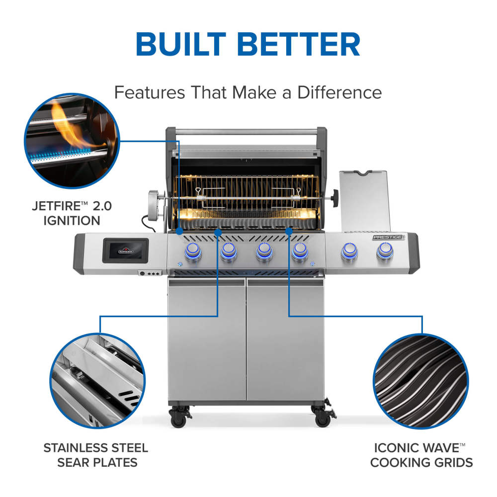 66" Napoleon Prestige PRO 500 Liquid Propane 4 Main Burners Grill - PRO500VXRSIBPSS