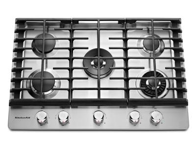 30" KitchenAid 5-Burner Gas Cooktop with Griddle - KCGS950ESS
