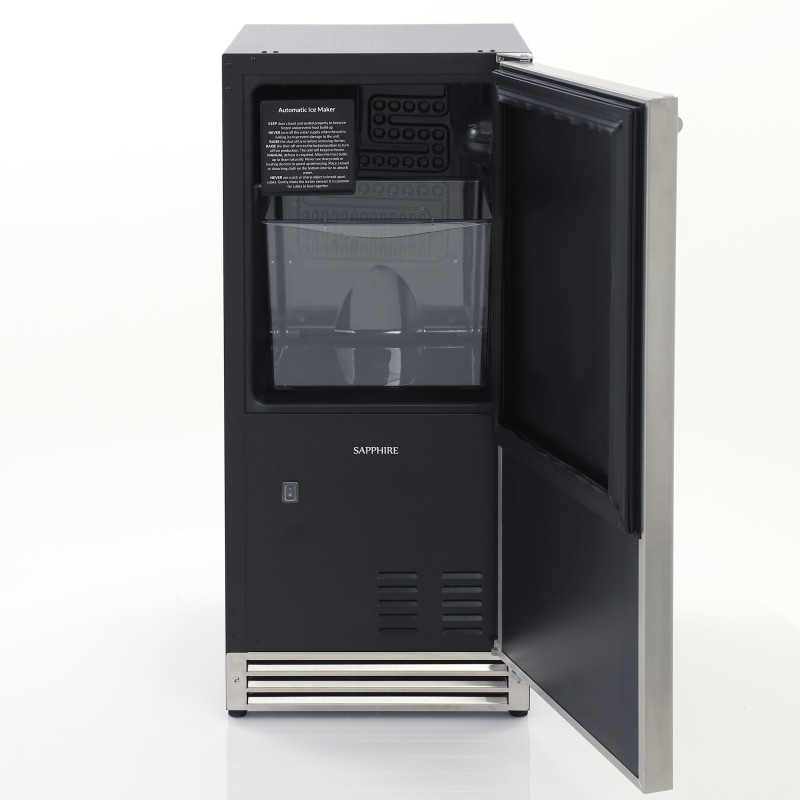 Sapphire Series 3 Indoor/Outdoor Crescent Ice Maker in Stainless Steel/Panel Ready Finish - SCIM153SSPR