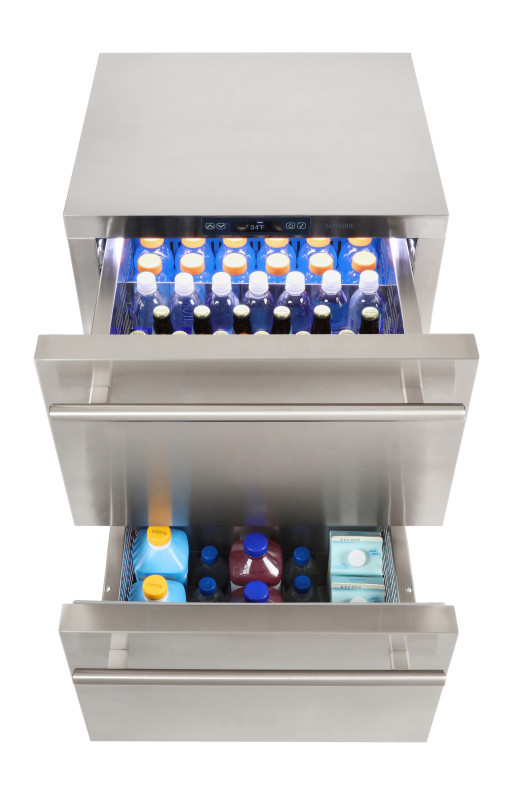 Sapphire Series 5 Indoor Refrigerator Drawers with Stainless Steel Exterior in Panel Ready Door - SRD24PR