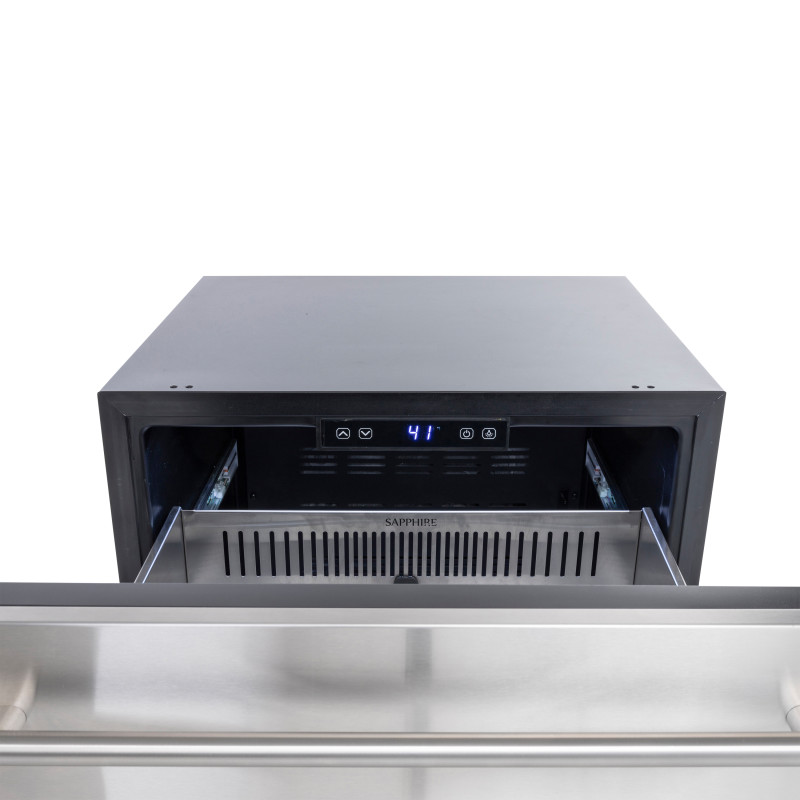 Sapphire Series 3 Indoor/Outdoor Refrigerator Drawers with Stainless Steel Exterior in Panel Ready Door - SRD243SSPR