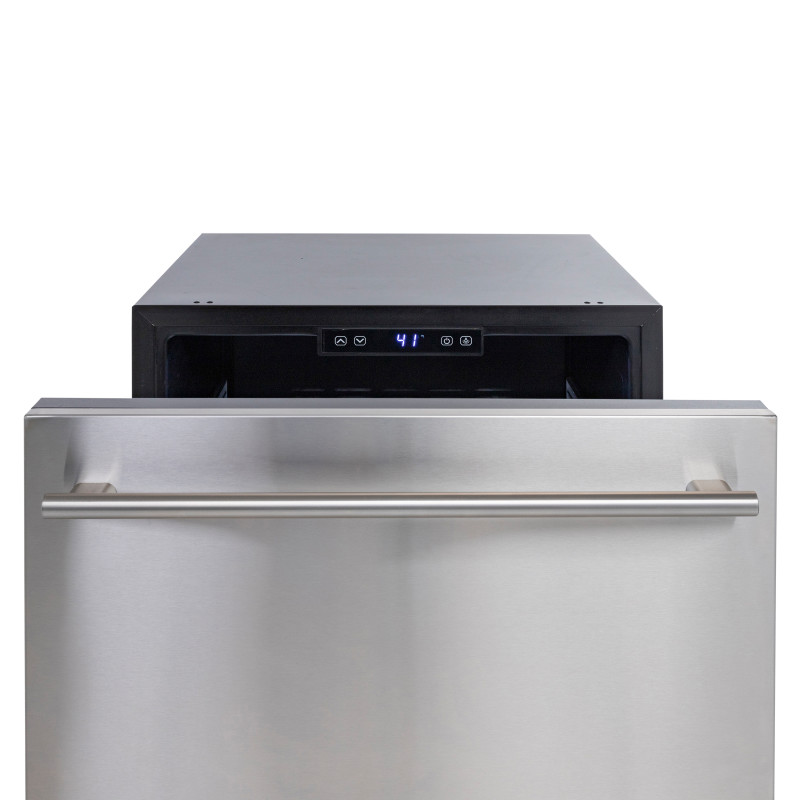 Sapphire Series 3 Indoor/Outdoor Refrigerator Drawers with Stainless Steel Exterior in Panel Ready Door - SRD243SSPR