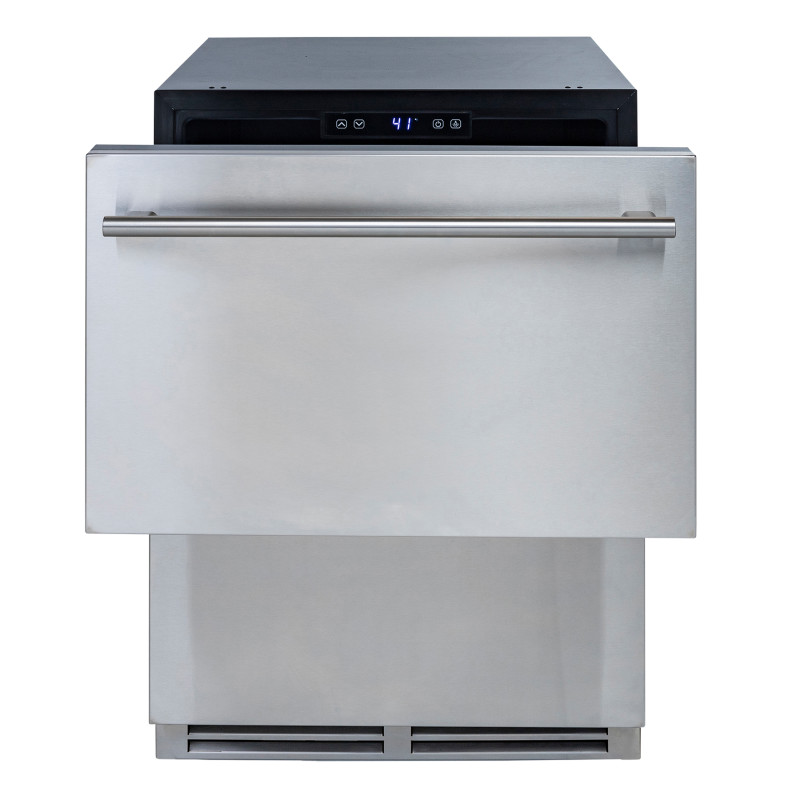 Sapphire Series 3 Indoor/Outdoor Refrigerator Drawers with Stainless Steel Exterior in Panel Ready Door - SRD243SSPR