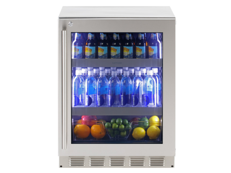 24" Sapphire Series 5 Indoor Beverage Center in Stainless Steel Panel Ready Frame Door - SBCR24PRAD