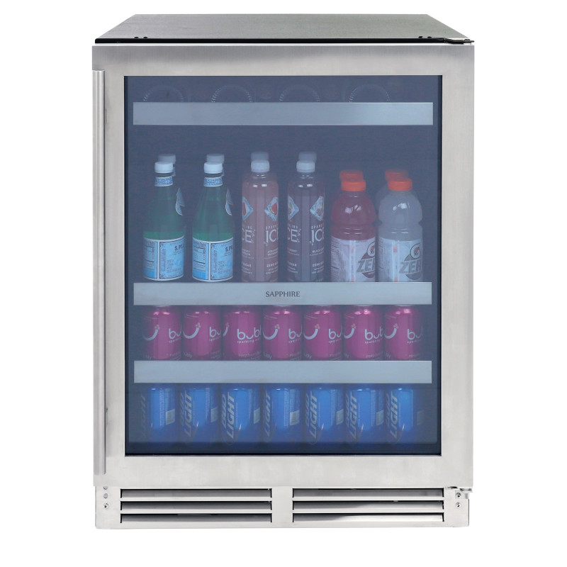 24" Sapphire Series 3 Indoor/Outdoor Beverage Center in Stainless Steel/Panel Ready Finish - SBC243SSPRADA