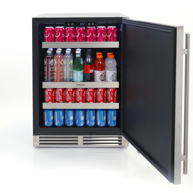 24" Sapphire Series 3 Single Zone Indoor/Outdoor Refrigerator in Stainless Steel / Panel Ready Finish - SR243SSPR