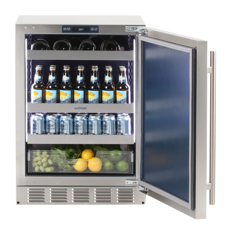 24" Sapphire 4.7 Cu. Ft. Series 5 Single Zone Indoor Refrigerator in Stainless Steel Exterior Panel Ready Door - SR24PRADA