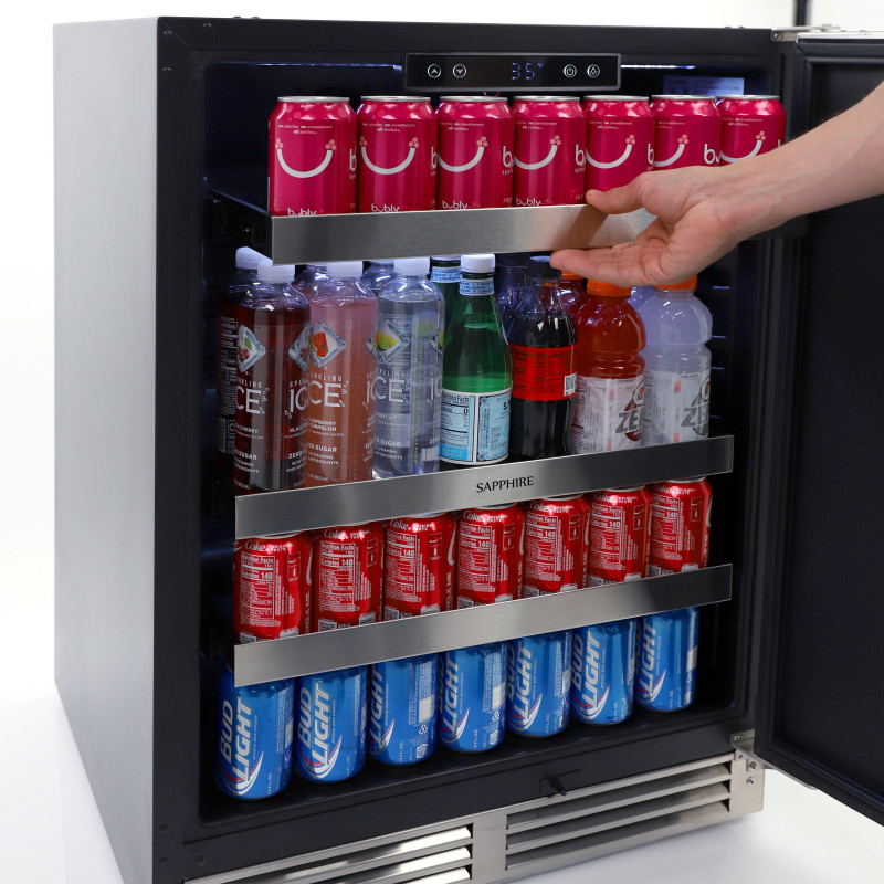 24" Sapphire Series 3 Indoor/Outdoor Refrigerator in Stainless Steel/Panel Ready - SR243SSPRADA
