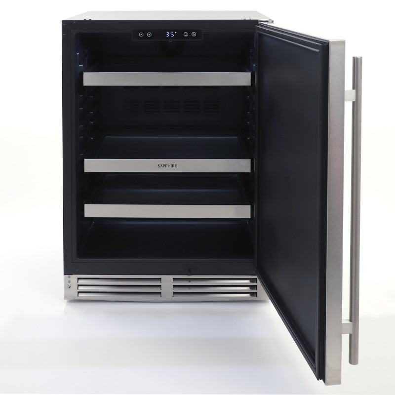 24" Sapphire Series 3 Indoor/Outdoor Refrigerator in Stainless Steel/Panel Ready - SR243SSPRADA
