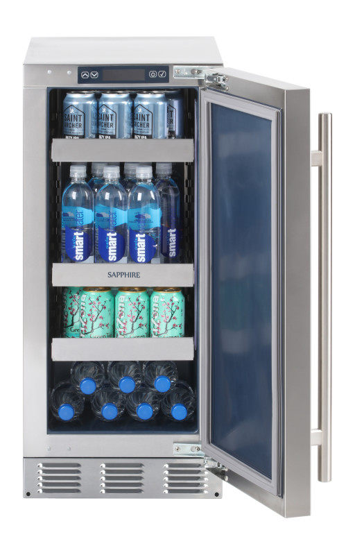 15" Sapphire Series 5 Single Zone Indoor Refrigerator in Stainless Steel Exterior Panel Ready Door - SR15PR
