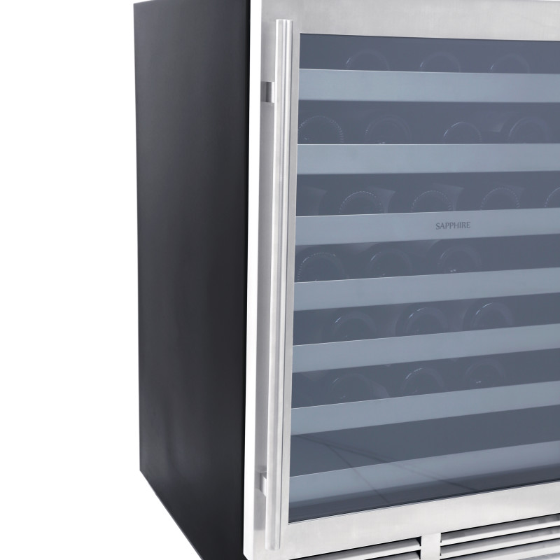 24" Sapphire Series 3 Indoor/Outdoor Wine Cooler In Panel Ready Stainless Steel Glass Door - SW243DZSSPR